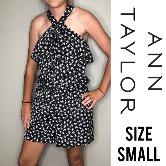 Ann Taylor Pants - 🎉HP🎉 Ann Taylor black white halter top Romper